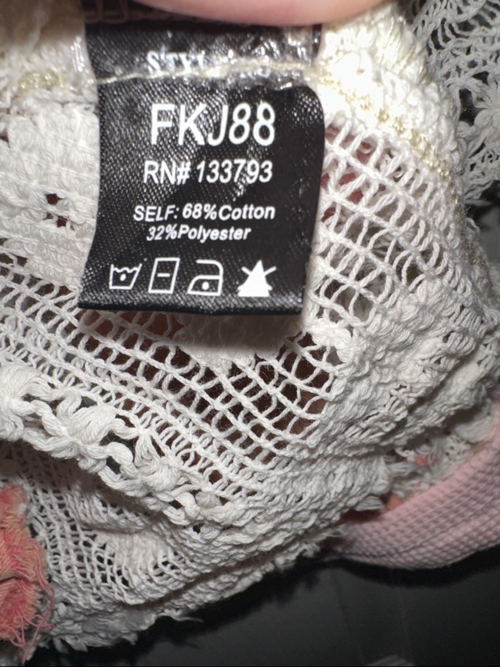 POL Pink and Dusty Mauve Mixed-Media Lace Panel Button-Up Blouse - Picture 3 of 6